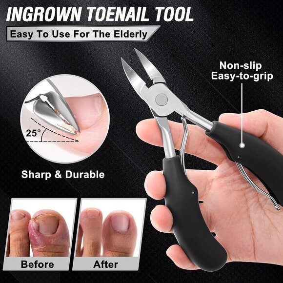 Toenail Clippers for Seniors Thick Toenails, Heavy Duty Toe Nail Clippers Adult - Picture 3 of 7